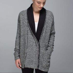 Lululemon Post Practice Cardigan Sweater Ghost Black
